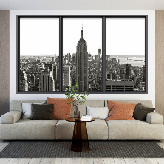 Optical Illusions Window Wall Sticker - New York