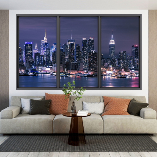 Optical Illusions Window Wall Sticker - New York