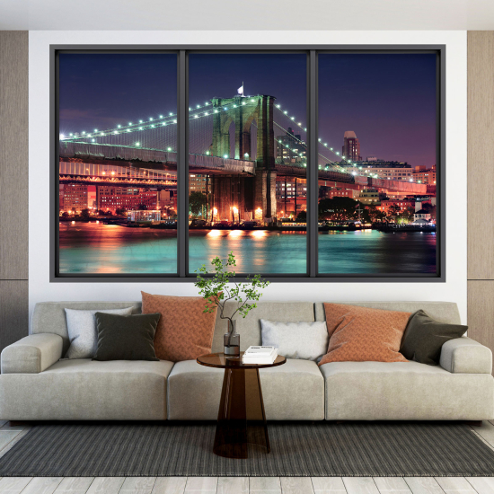 Optical Illusions Window Wall Sticker - New York