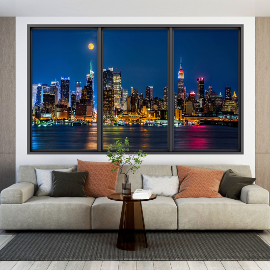 Optical Illusions Window Wall Sticker - New York