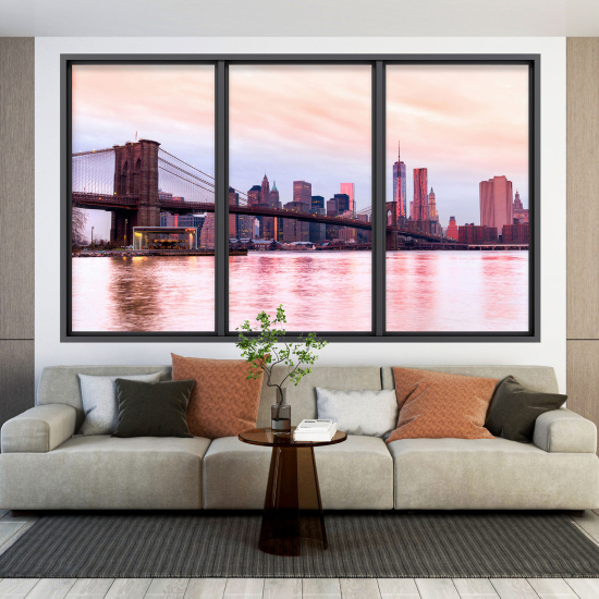 Optical Illusions Window Wall Sticker - New York