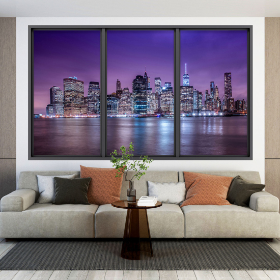 Optical Illusions Window Wall Sticker - New York