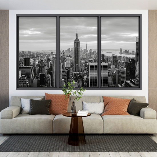 Optical Illusions Window Wall Sticker - New York