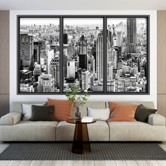 Optical Illusions Window Wall Sticker - New York