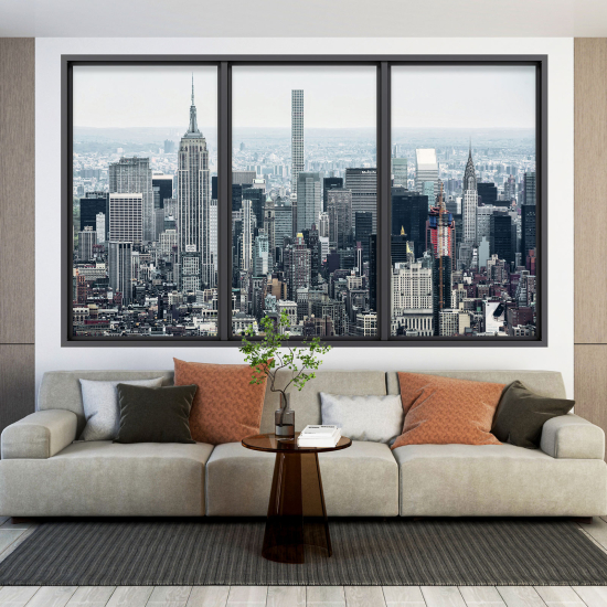 Optical Illusions Window Wall Sticker - New York