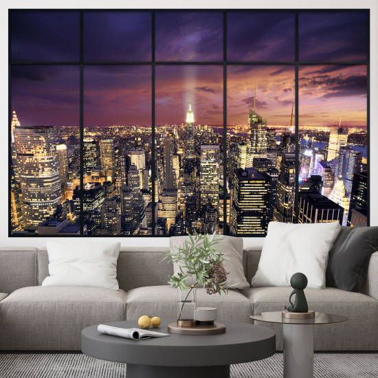 Optical Illusions Window Wall Sticker - New York