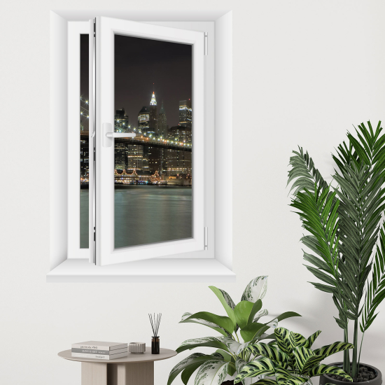 Optical Illusions Window Wall Sticker - New York