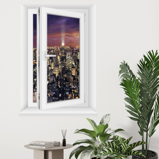 Optical Illusions Window Wall Sticker - New York