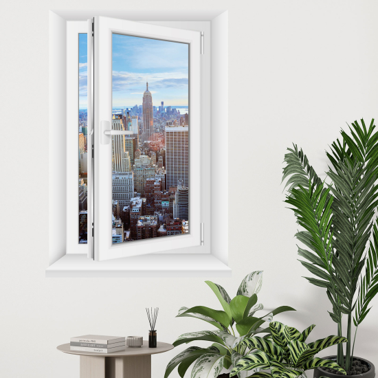 Optical Illusions Window Wall Sticker - New York