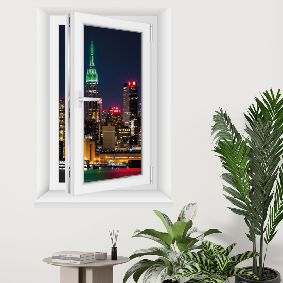 Optical Illusions Window Wall Sticker - New York