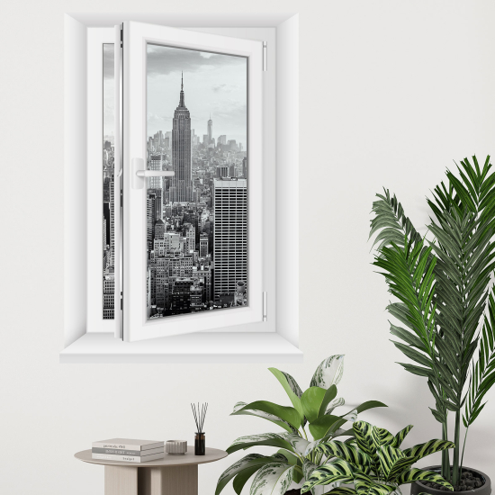 Optical Illusions Window Wall Sticker - New York