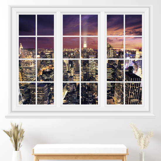 Optical Illusions Window Wall Sticker - New York