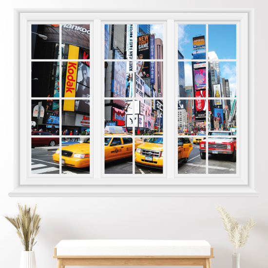 Optical Illusions Window Wall Sticker - New York