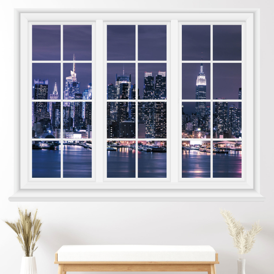 Optical Illusions Window Wall Sticker - New York