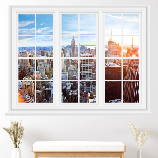 Optical Illusions Window Wall Sticker - New York