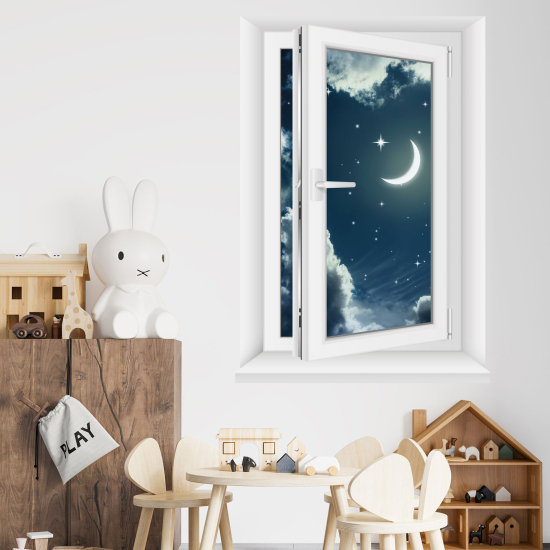 Optical Illusions Window Wall Sticker - Night