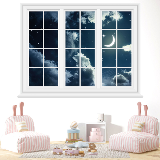 Optical Illusions Window Wall Sticker - Night