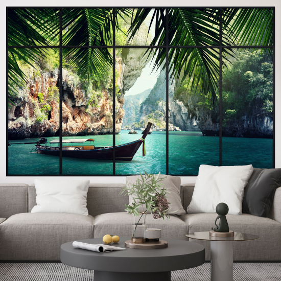 Optical Illusions Window Wall Sticker - Paradisiacal