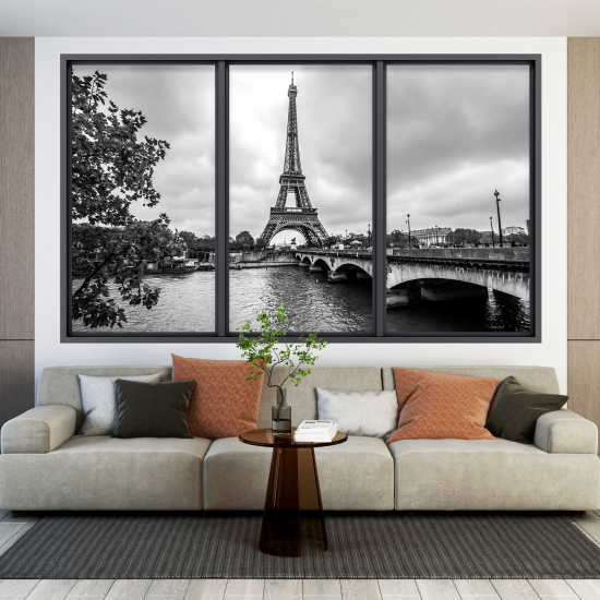 Optical Illusions Window Wall Sticker - Paris