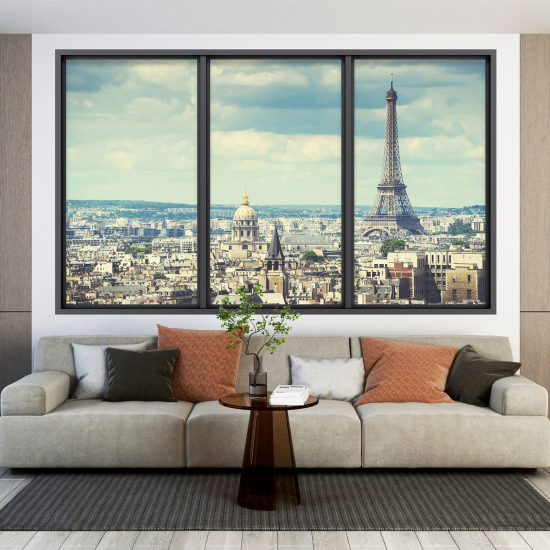 Optical Illusions Window Wall Sticker - Paris