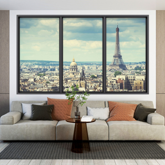 Optical Illusions Window Wall Sticker - Paris