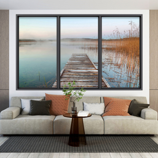 Optical Illusions Window Wall Sticker - Pontoon