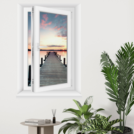 Optical Illusions Window Wall Sticker - Pontoon