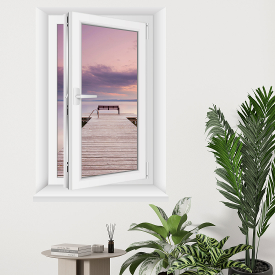 Optical Illusions Window Wall Sticker - Pontoon