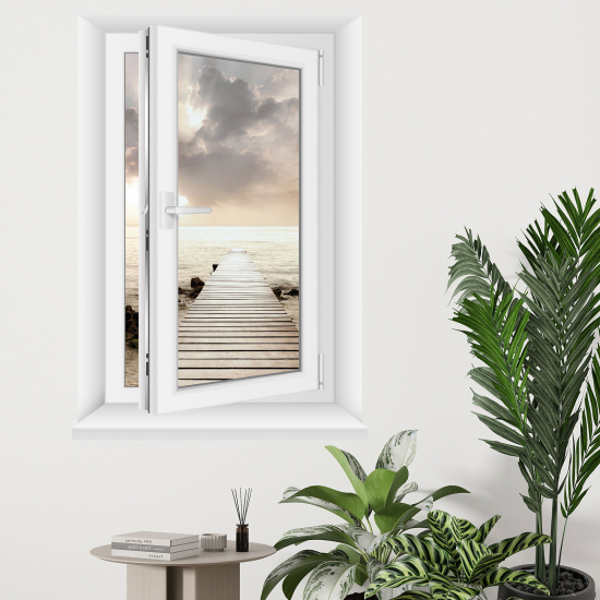 Optical Illusions Window Wall Sticker - Pontoon