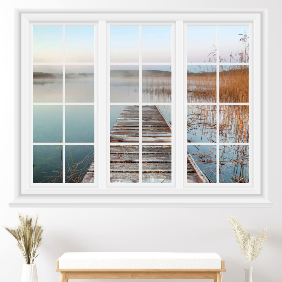 Optical Illusions Window Wall Sticker - Pontoon