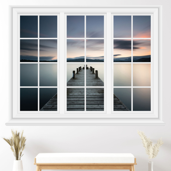 Optical Illusions Window Wall Sticker - Pontoon