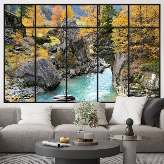 Optical Illusions Window Wall Sticker - River