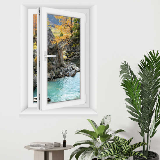 Optical Illusions Window Wall Sticker - River