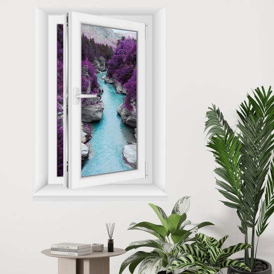 Optical Illusions Window Wall Sticker - River