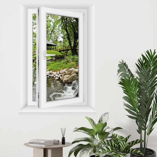 Optical Illusions Window Wall Sticker - River