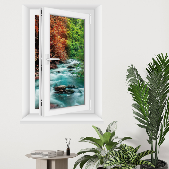 Optical Illusions Window Wall Sticker - River