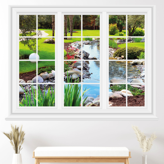 Optical Illusions Window Wall Sticker - River