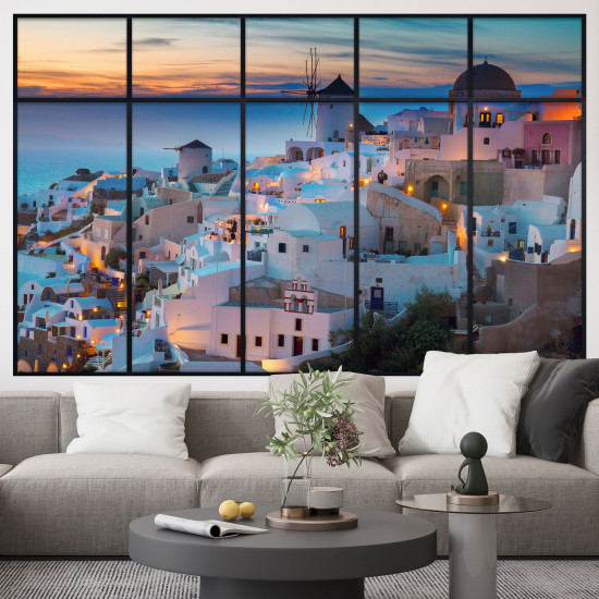 Optical Illusions Window Wall Sticker - Santorini