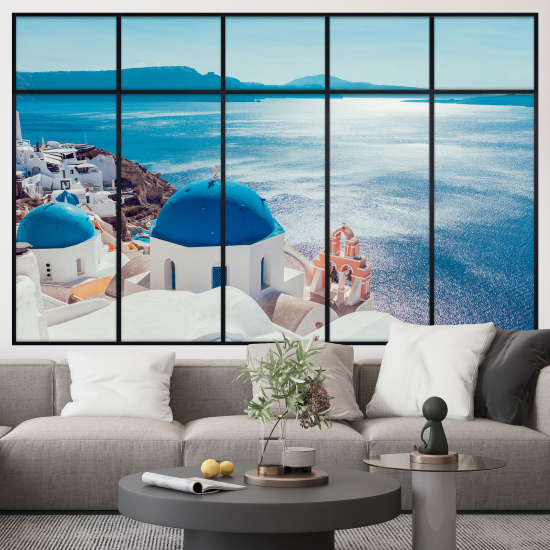 Optical Illusions Window Wall Sticker - Santorini