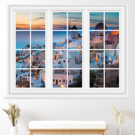 Optical Illusions Window Wall Sticker - Santorini