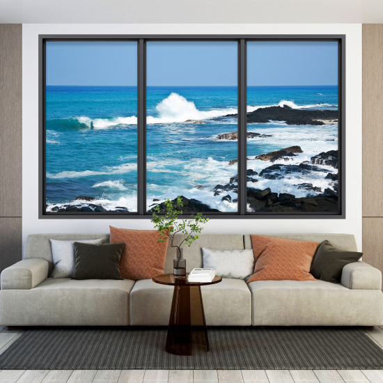 Optical Illusions Window Wall Sticker - Sea View