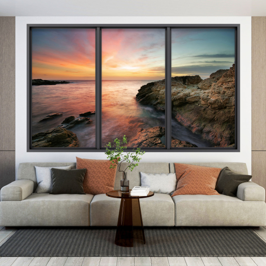 Optical Illusions Window Wall Sticker - Sea View