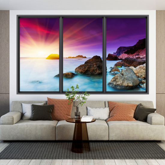 Optical Illusions Window Wall Sticker - Sea View