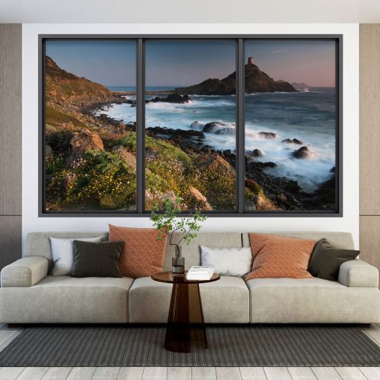 Optical Illusions Window Wall Sticker - Sea View