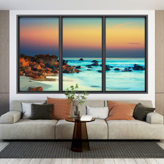 Optical Illusions Window Wall Sticker - Sea View