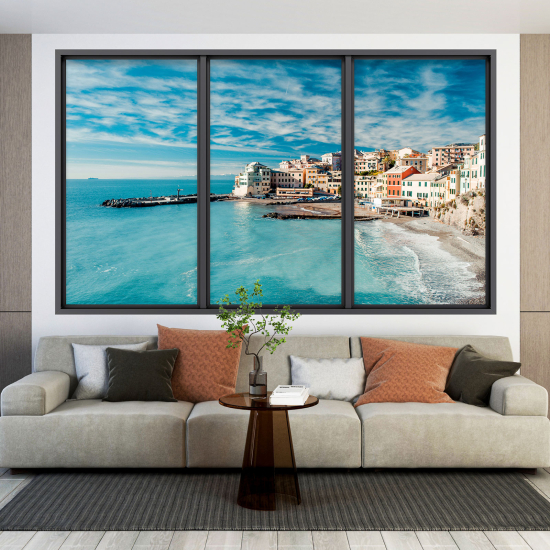 Optical Illusions Window Wall Sticker - Sea View