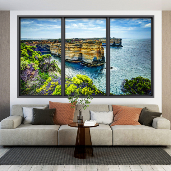 Optical Illusions Window Wall Sticker - Sea View