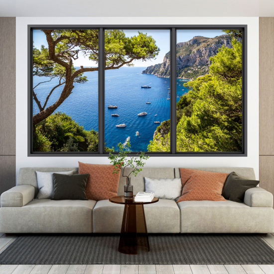 Optical Illusions Window Wall Sticker - Sea View