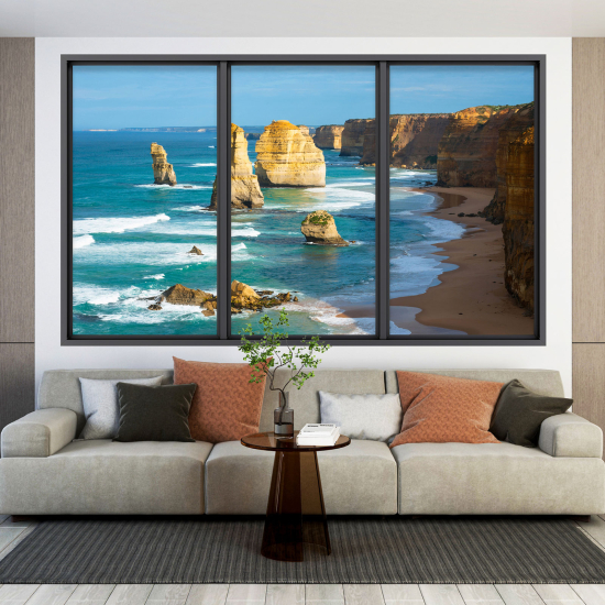 Optical Illusions Window Wall Sticker - Sea View