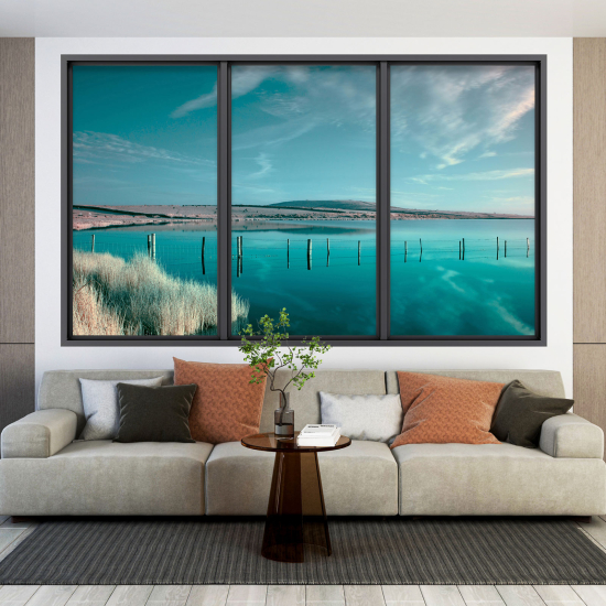 Optical Illusions Window Wall Sticker - Sea View